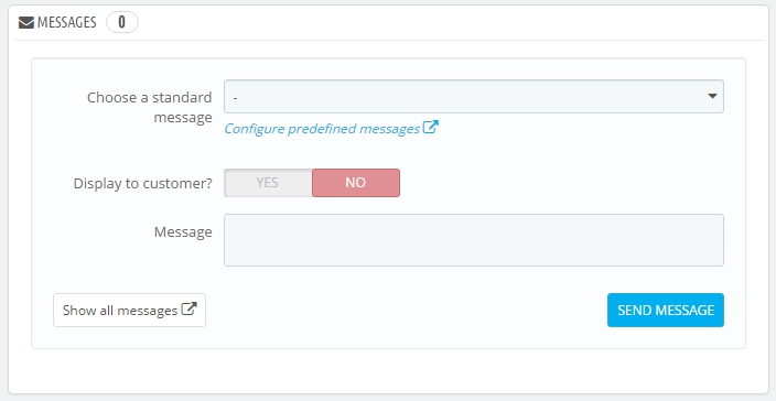 order messages in Prestashop 1.7