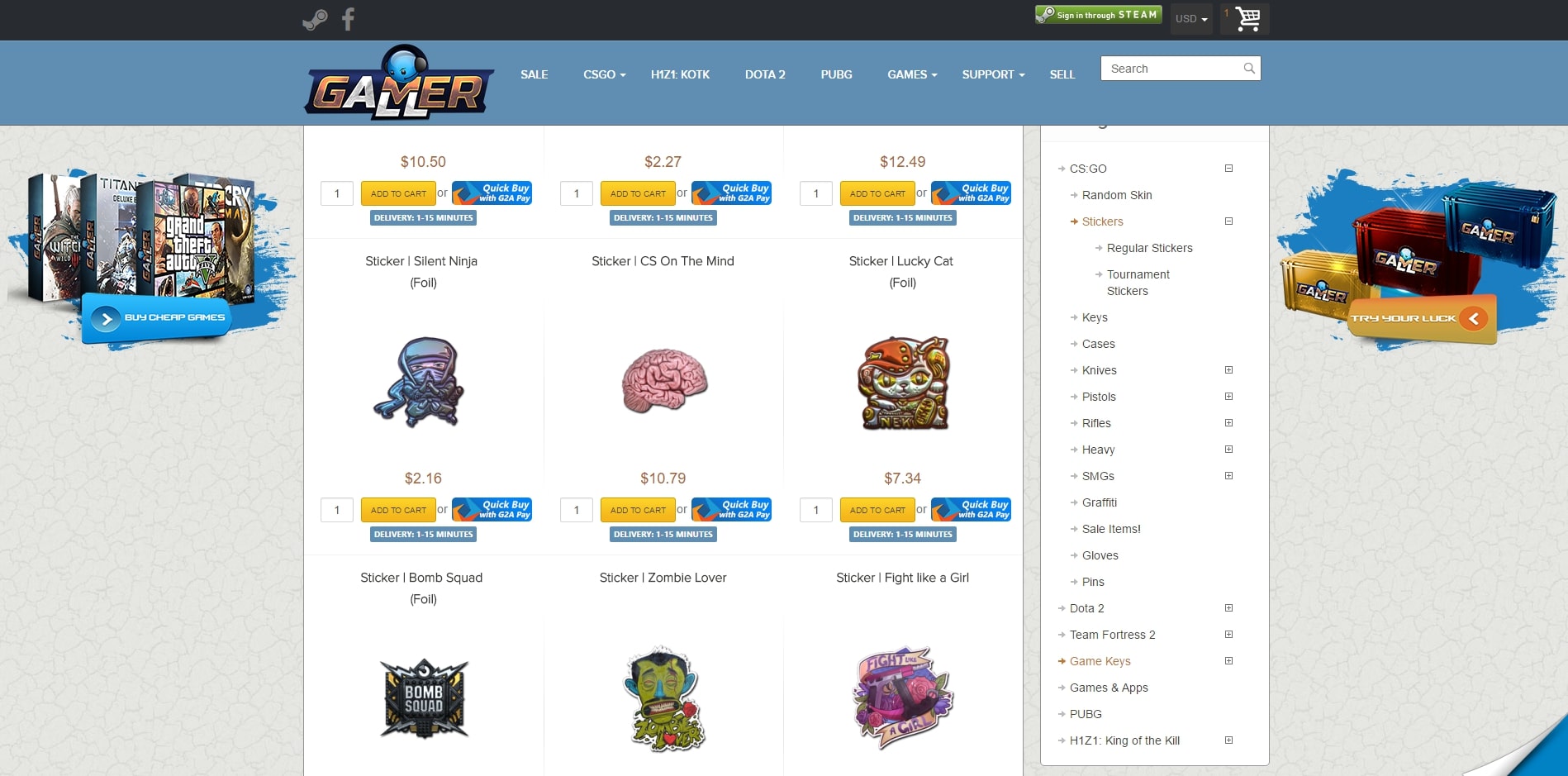 Our Prestashop Work: GamerAll.com