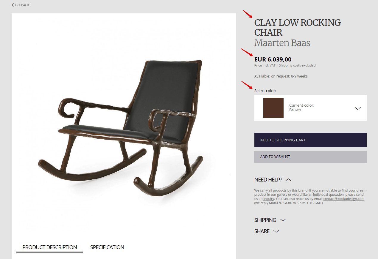 Top 6 Things Every Product Page Should Have Kooku screenshot chair