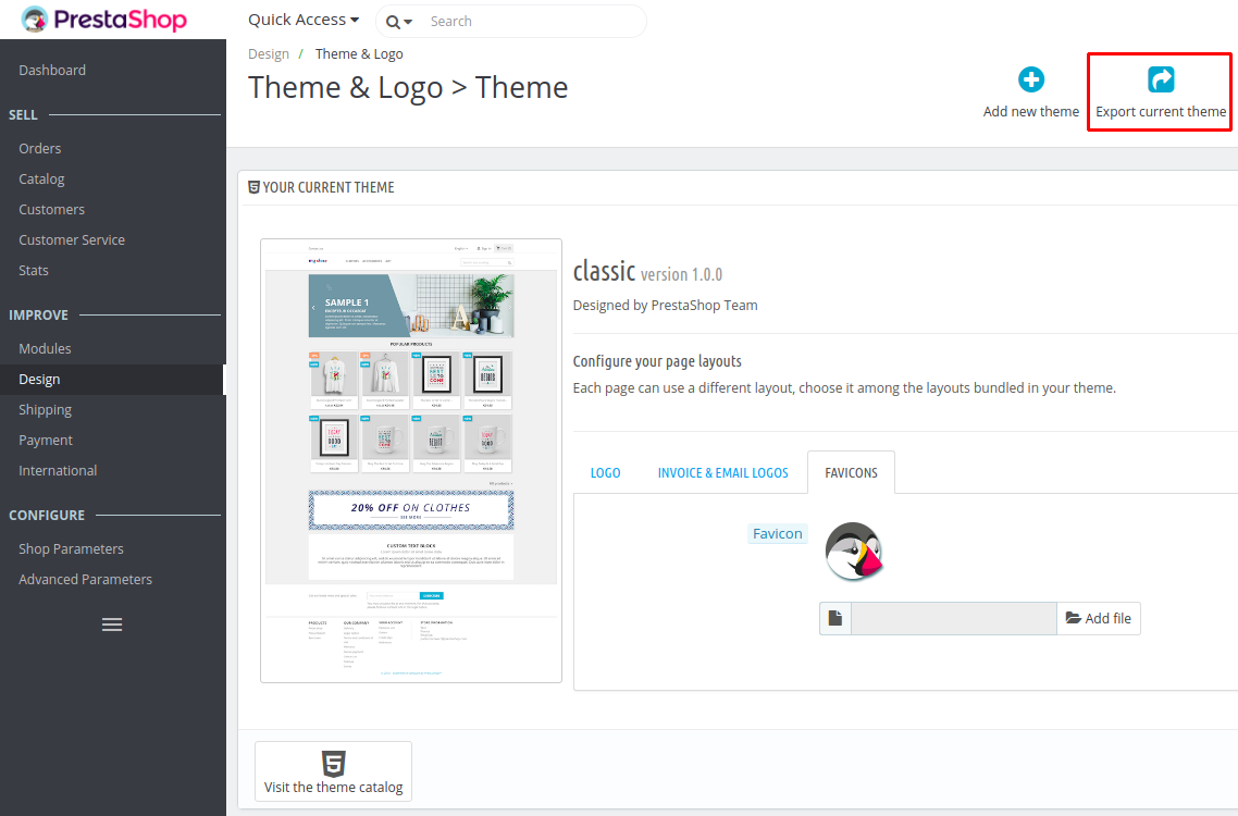 Export current theme 1