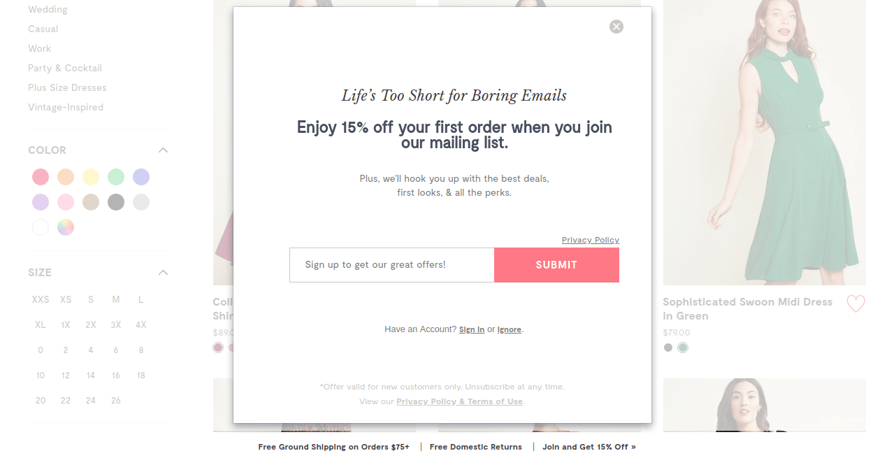 Modcloth Pop-Up