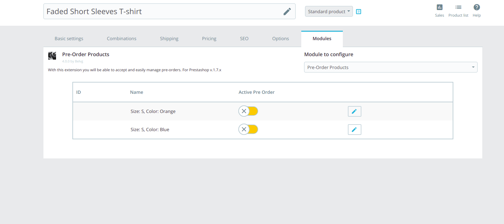Tips for PrestaShop 1.7 Pre-order and Waiting List Module pre-order function for separate products
