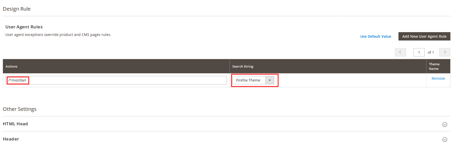 Configuring Site Design in Magento 2 Admin Panel Configuring the Design System under Content > Design > Configuration in Magento 2 Admin Panel
