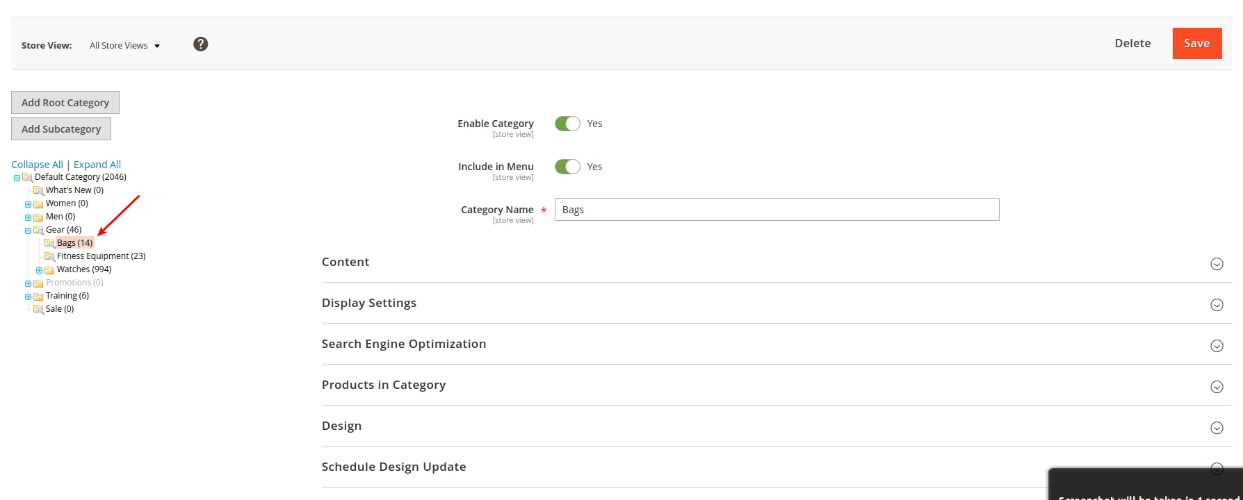 Demonstrating the ability to use and customize categories 