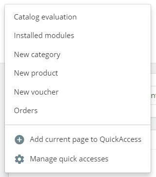 quick access tab in magento 1.7. 5 