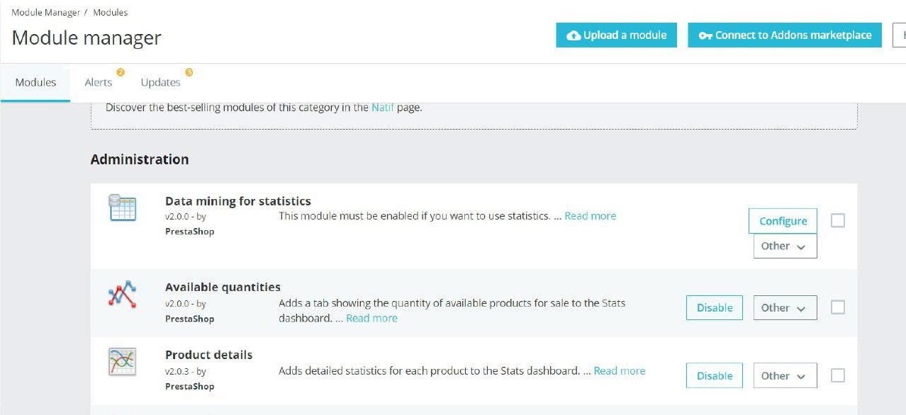 How to Configure PrestaShop 1.7: Header Logo, Copyright Message, Social Networks, Slider and more prestashop-1.7-module-manager