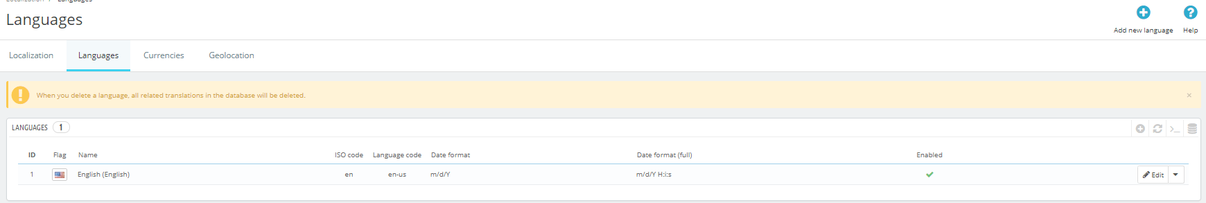 languages prestashop 1.7.5.0