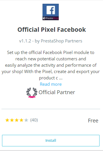 official pixel facebook prestashop 1.7.5.0