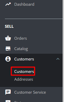 Sell customers tab prestashop 1.7.5