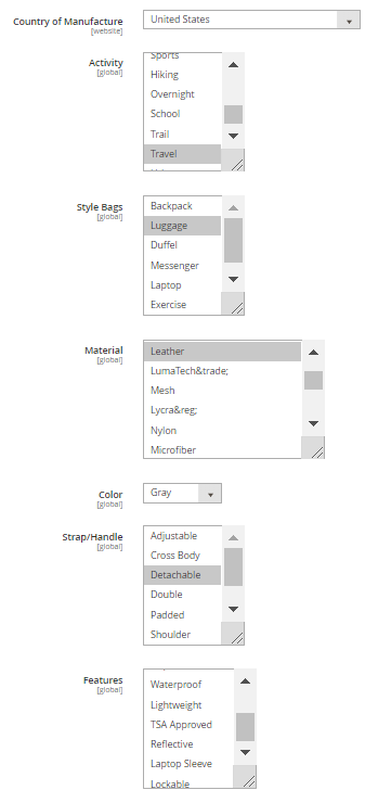 new product attributes