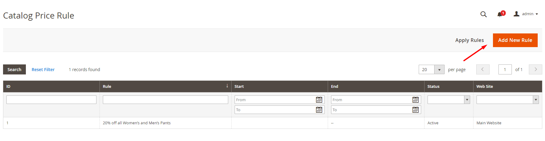 How to Manage Promotion Options in your Magento Store add new catalog rule