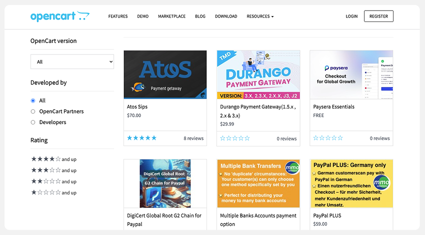 PrestaShop vs OpenCart Comparison | 2026 Update Payment options for OPenCart ecommerce site