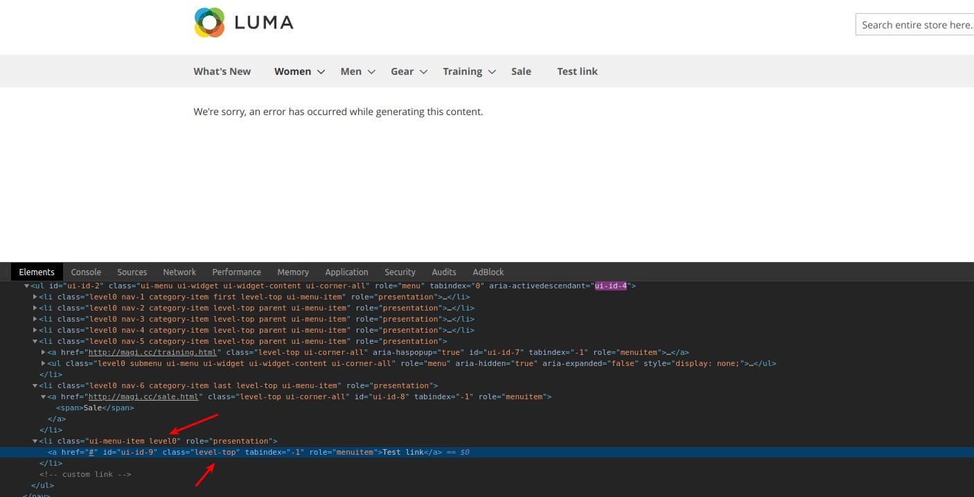 How to create a menu via an additional block