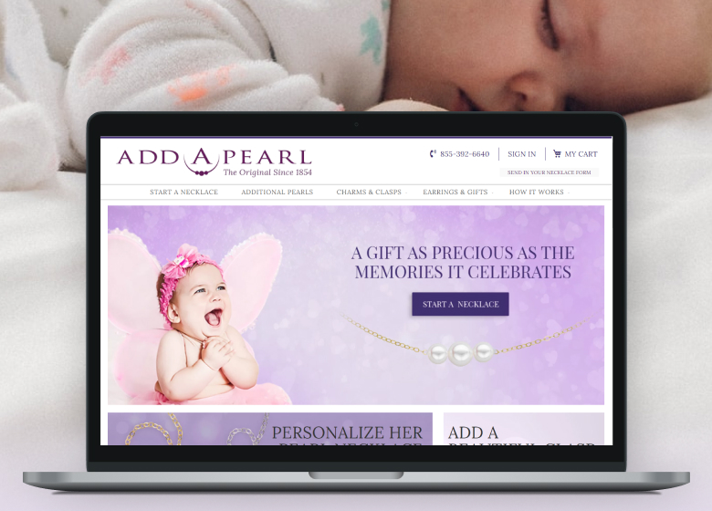 Add-a-pearl website powered by Magento