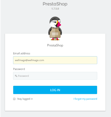 prestashop login
