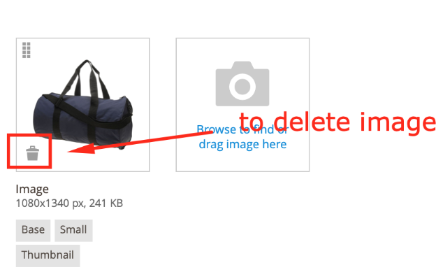 delete product image magento