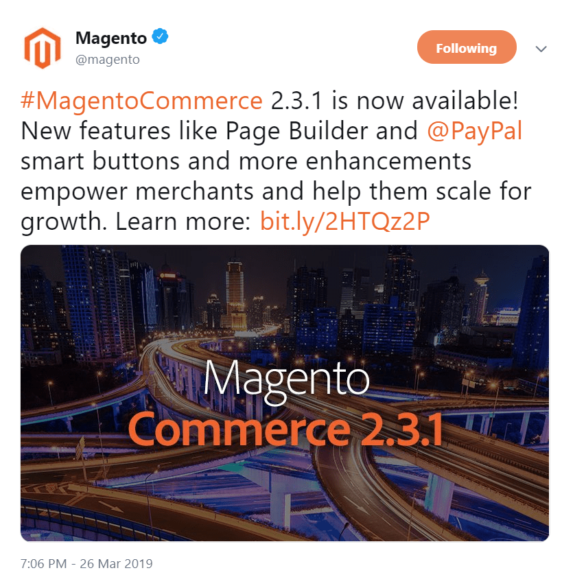 magento page builder announcement