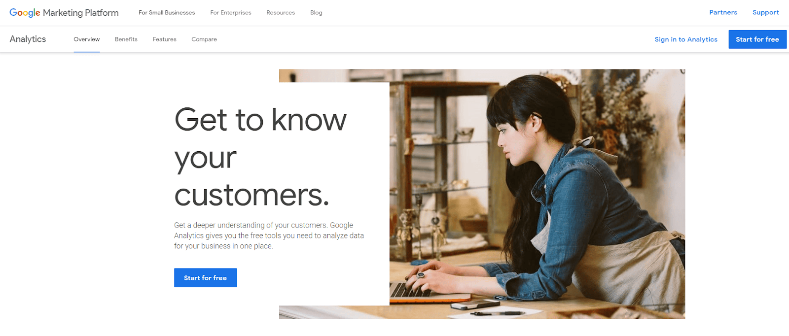 Start for free button prestashop