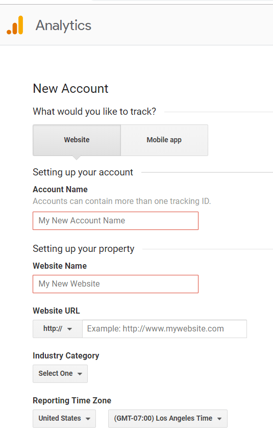 new account info