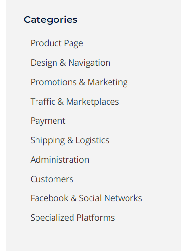 prestashop categories