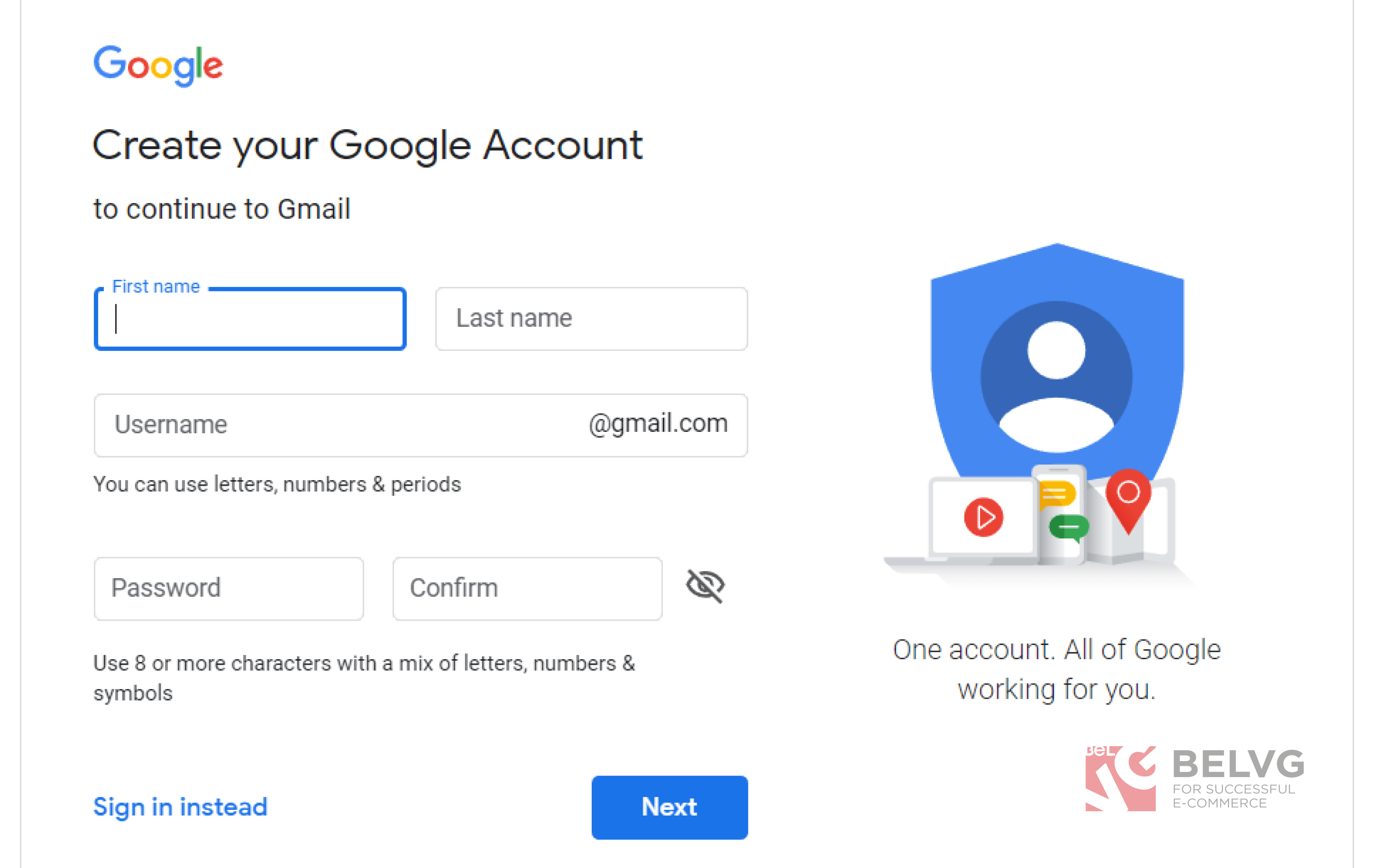 gmail new account