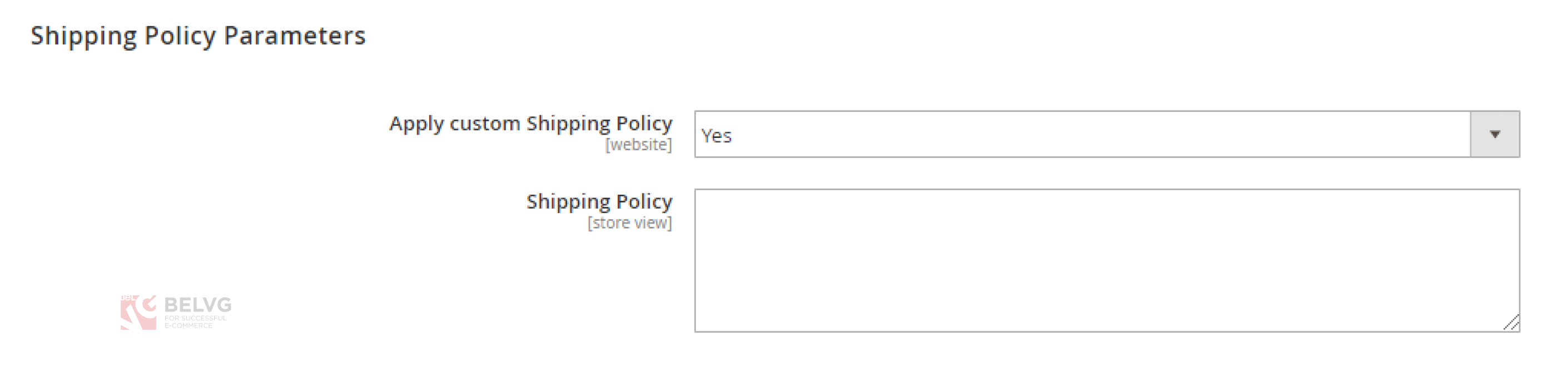 shipping policy field