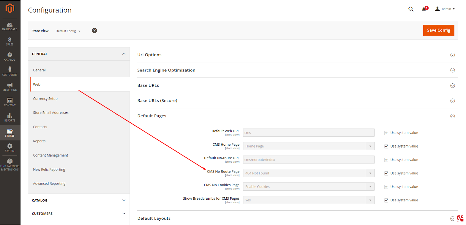 cms no route page