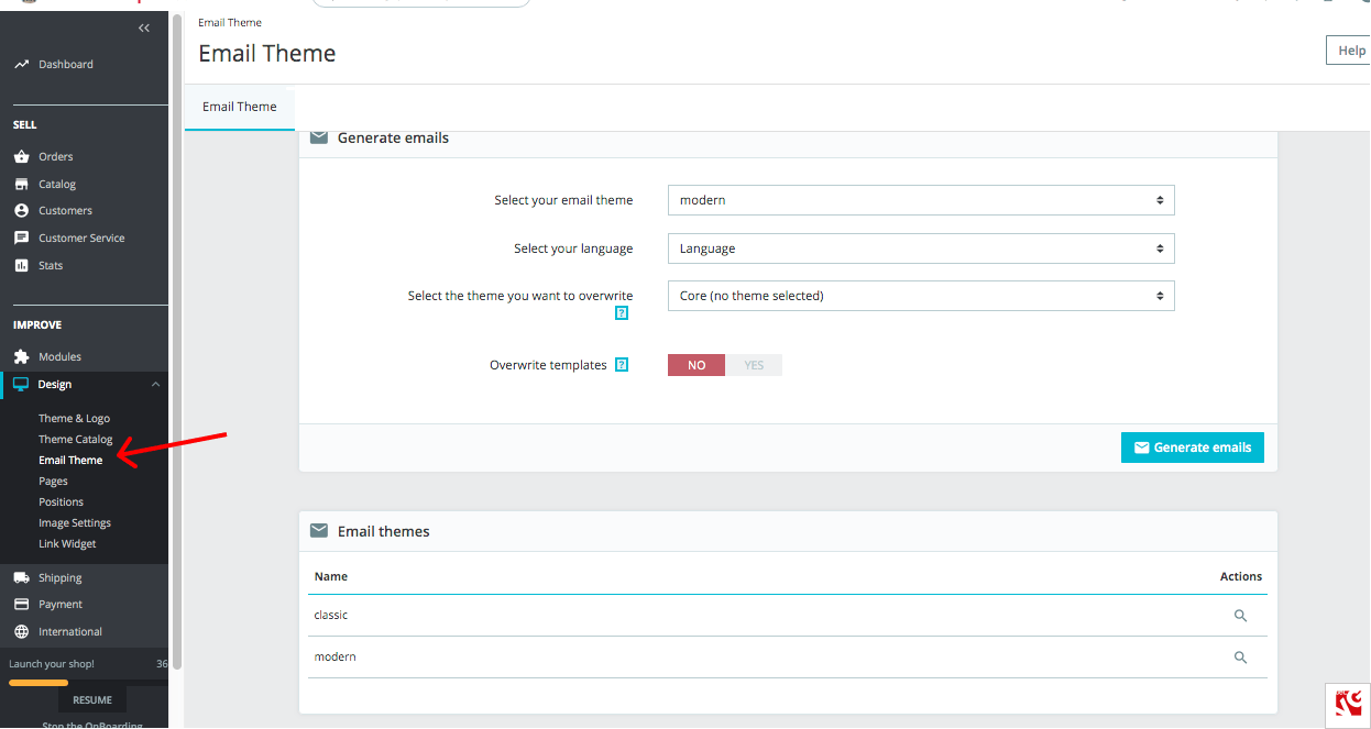 prestashop 1.7.6 email theme