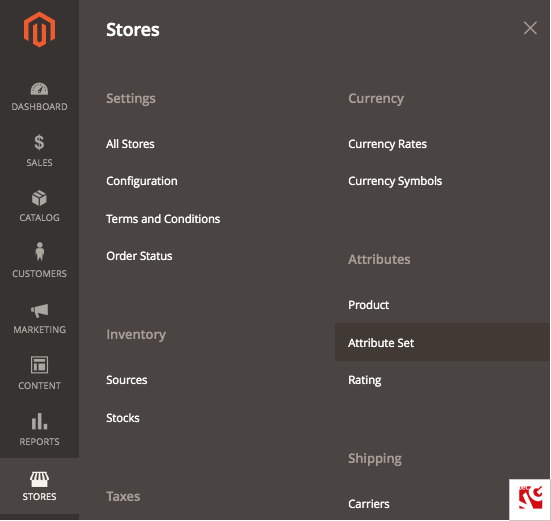 stores settings configuration