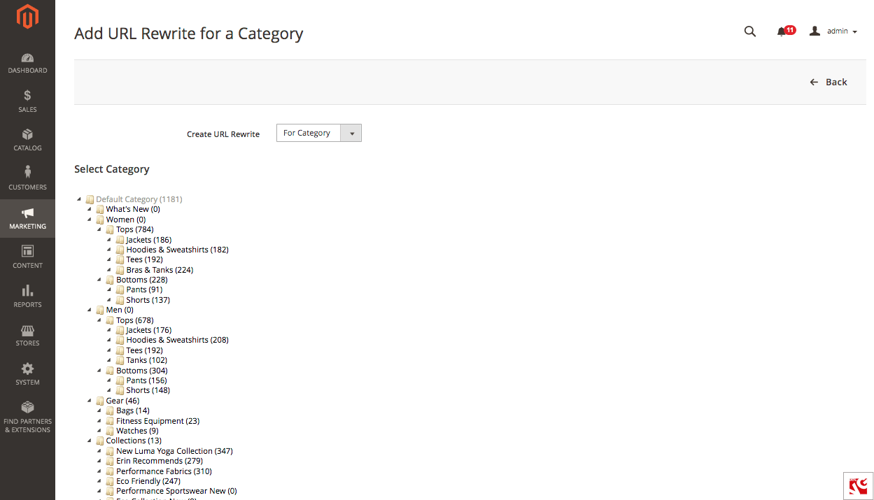 How to Create Magento 2 Redirect URL url rewrite for category