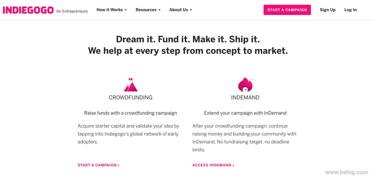 Indiegogo - fundraising website