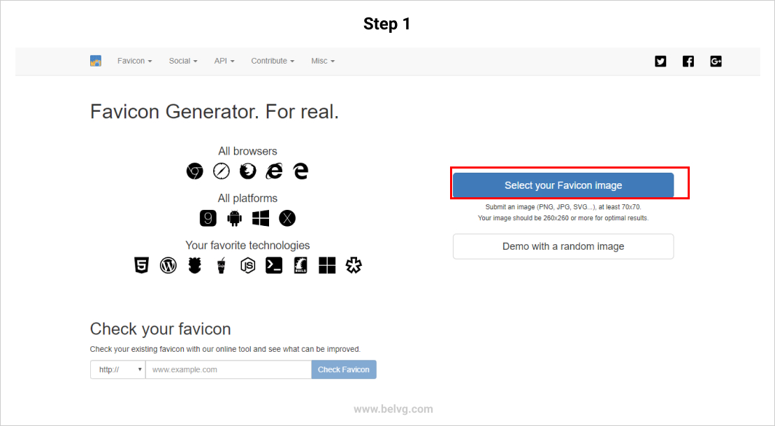 How to create a favicon
