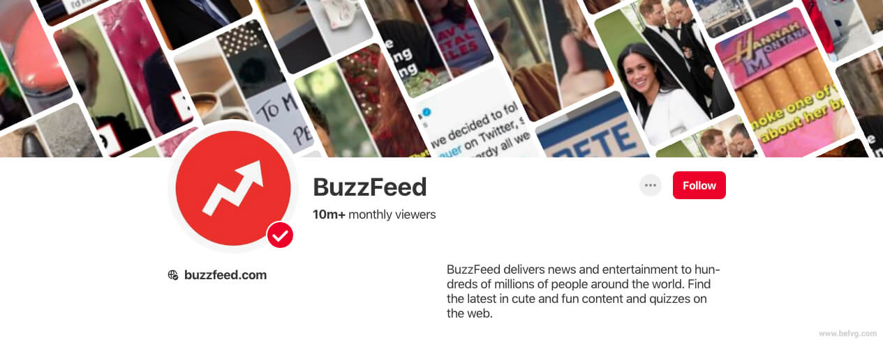 Pinterest business account BuzzFeed