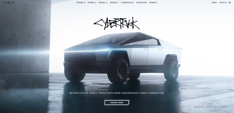 Tesla web design