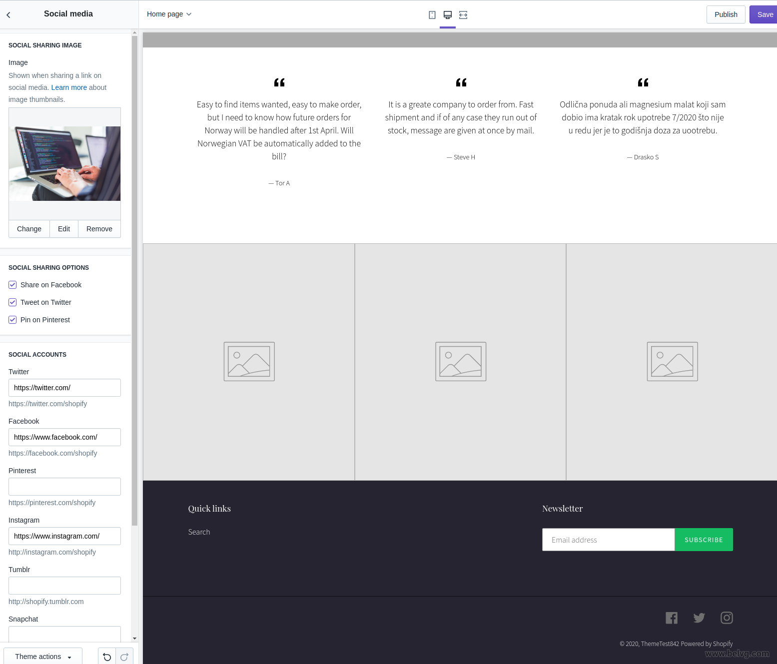 how to edit shopify theme - social networks