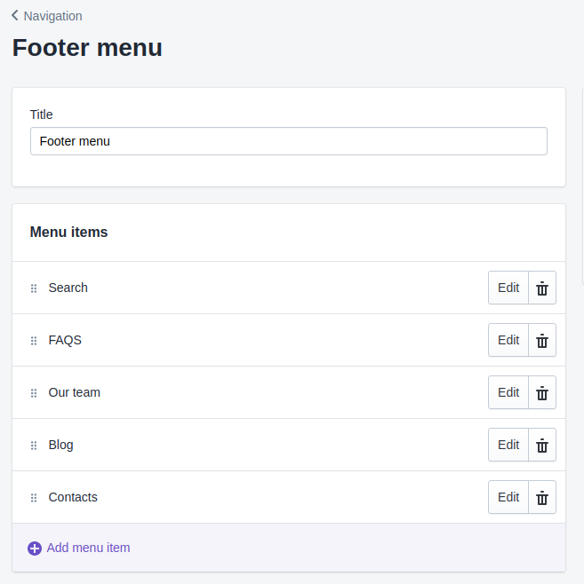 edit shopify footer - edit shopify menu - how to remove powered by shopify from footer