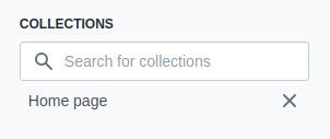 shopify product collections setting