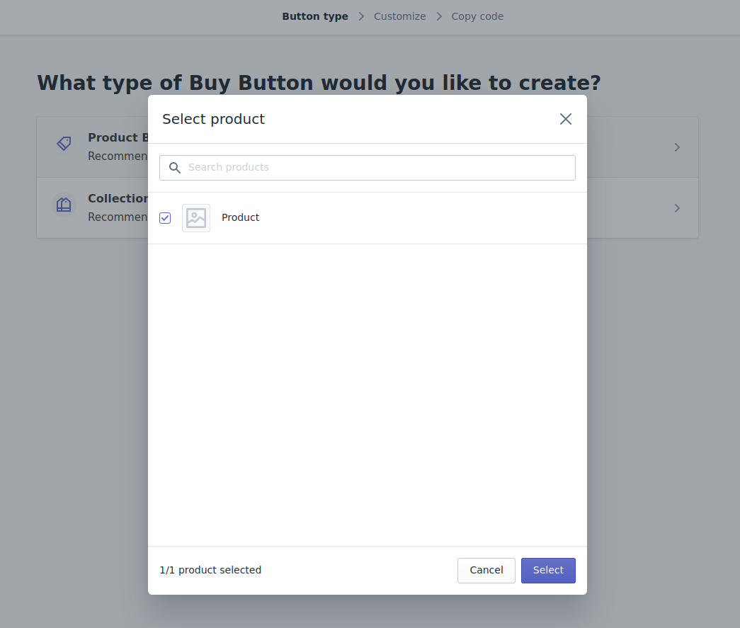 Shopify embed product configuration