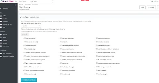 How To Generate A Sitemap In PrestaShop 8 & Add it to Google Search Console config process