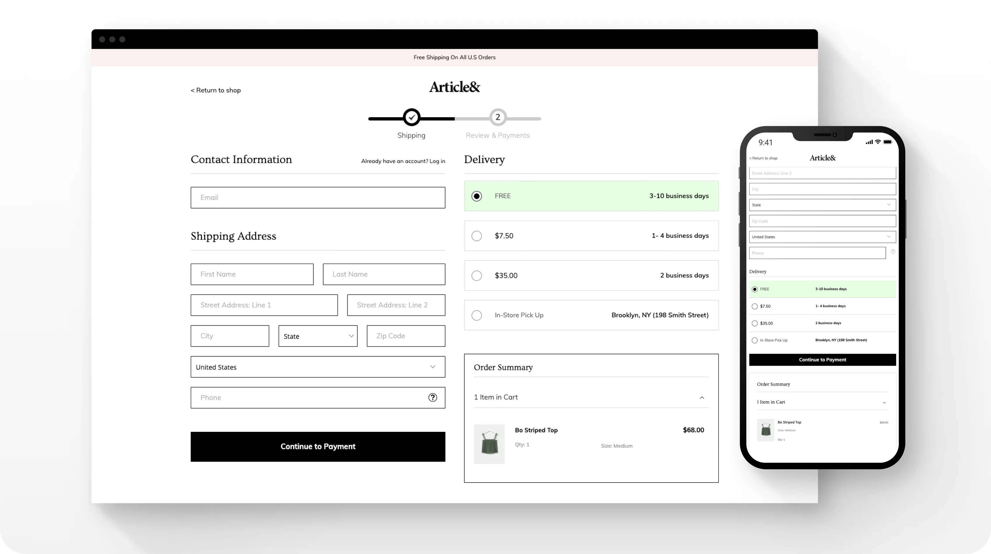 Cart with guest checkout option