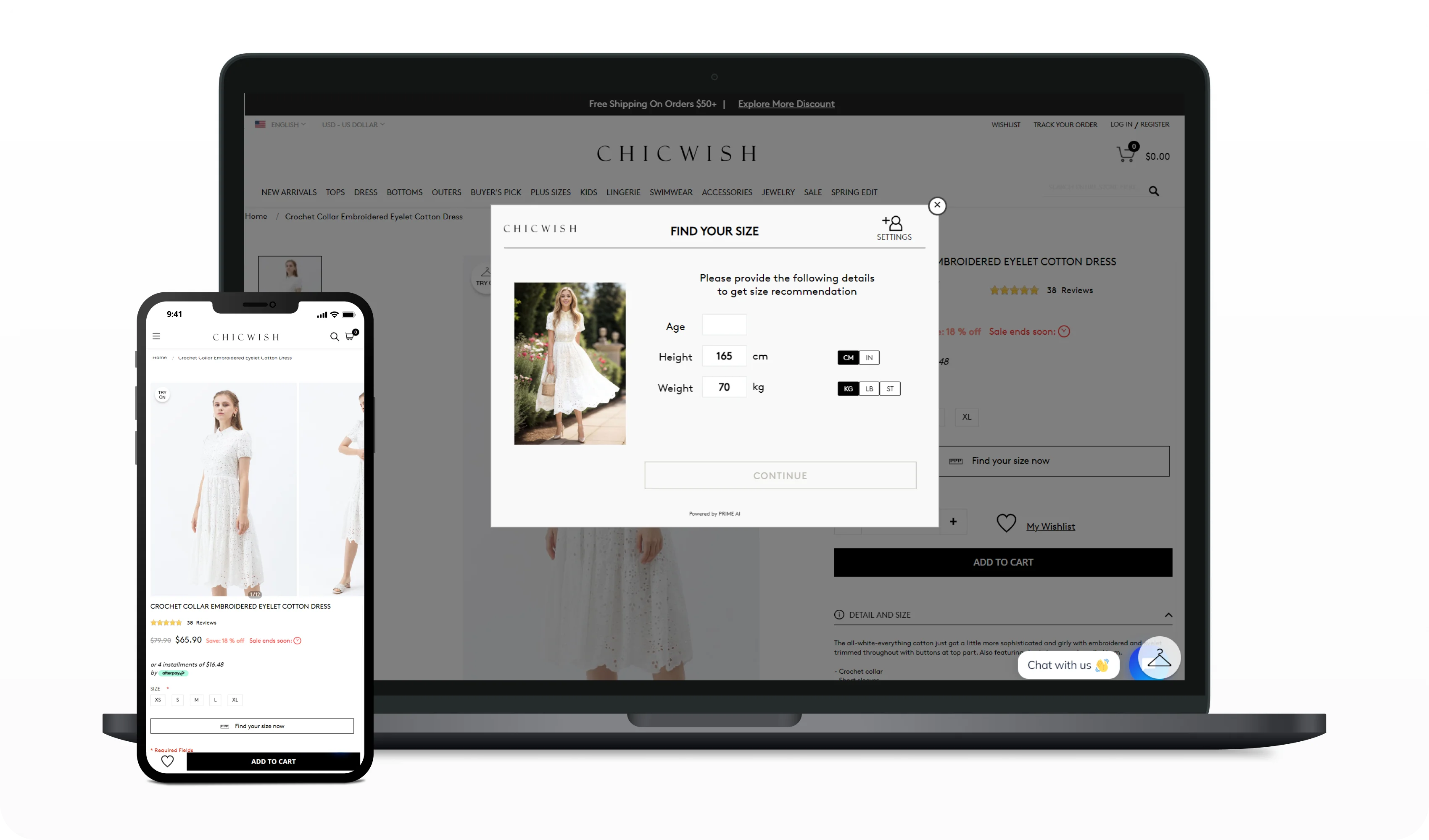 Chickwish shopping cart