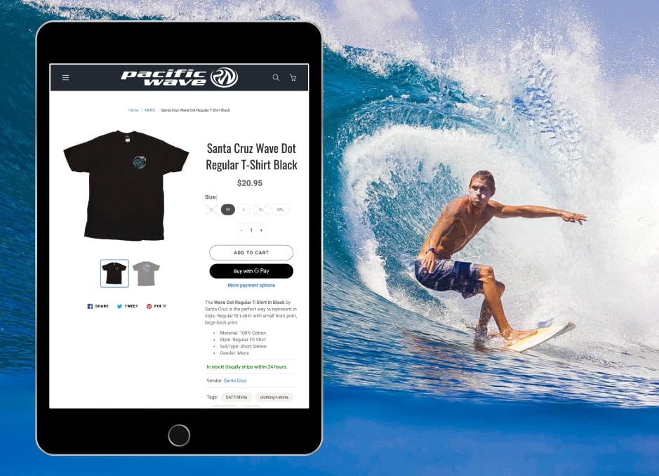 Shopify speed optimization for Pacific Wave Shop BelVG