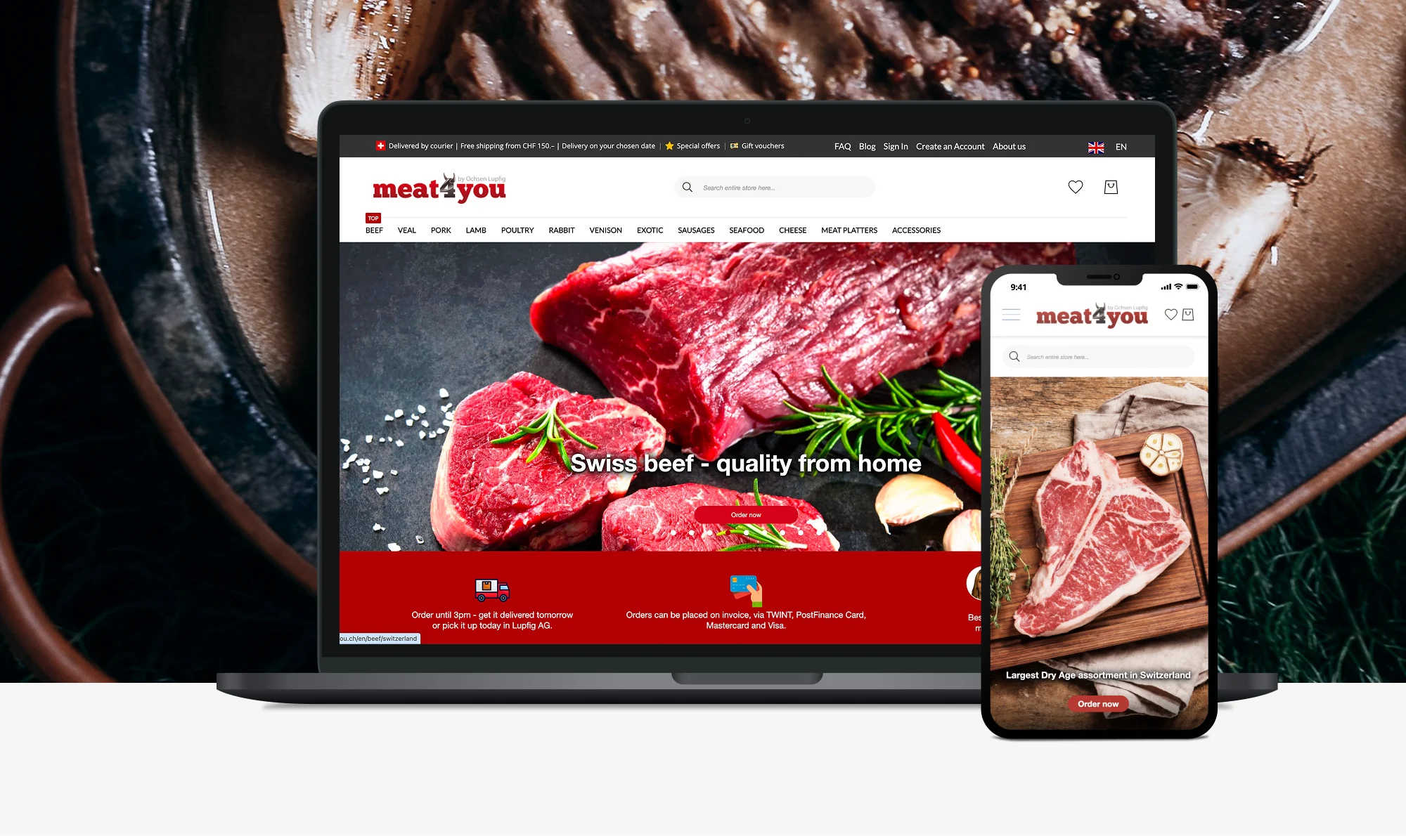 Detailed overview of e-commerce site
