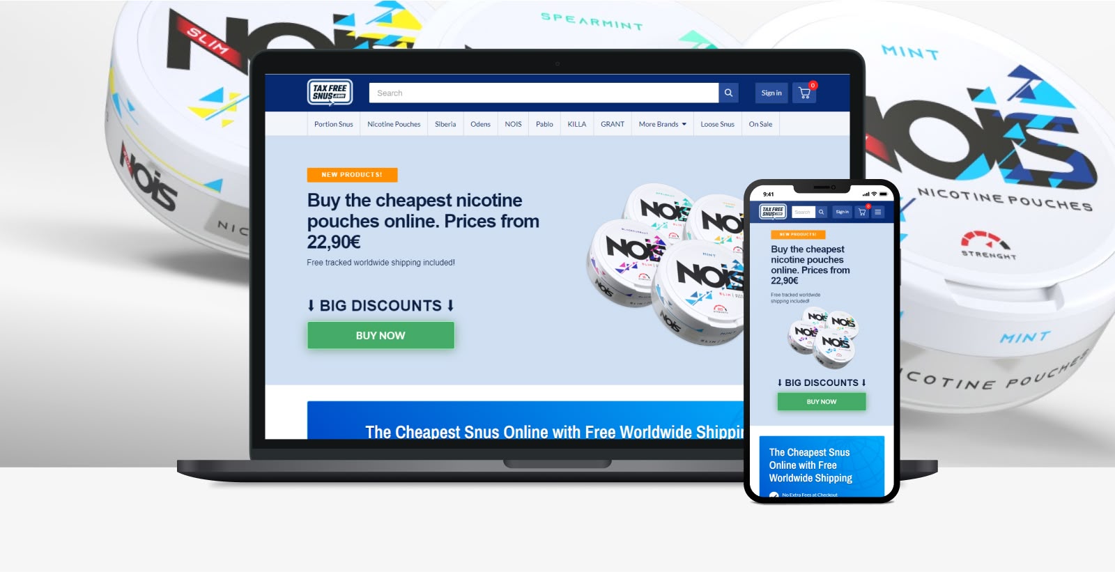 Taxfreesnus main banner