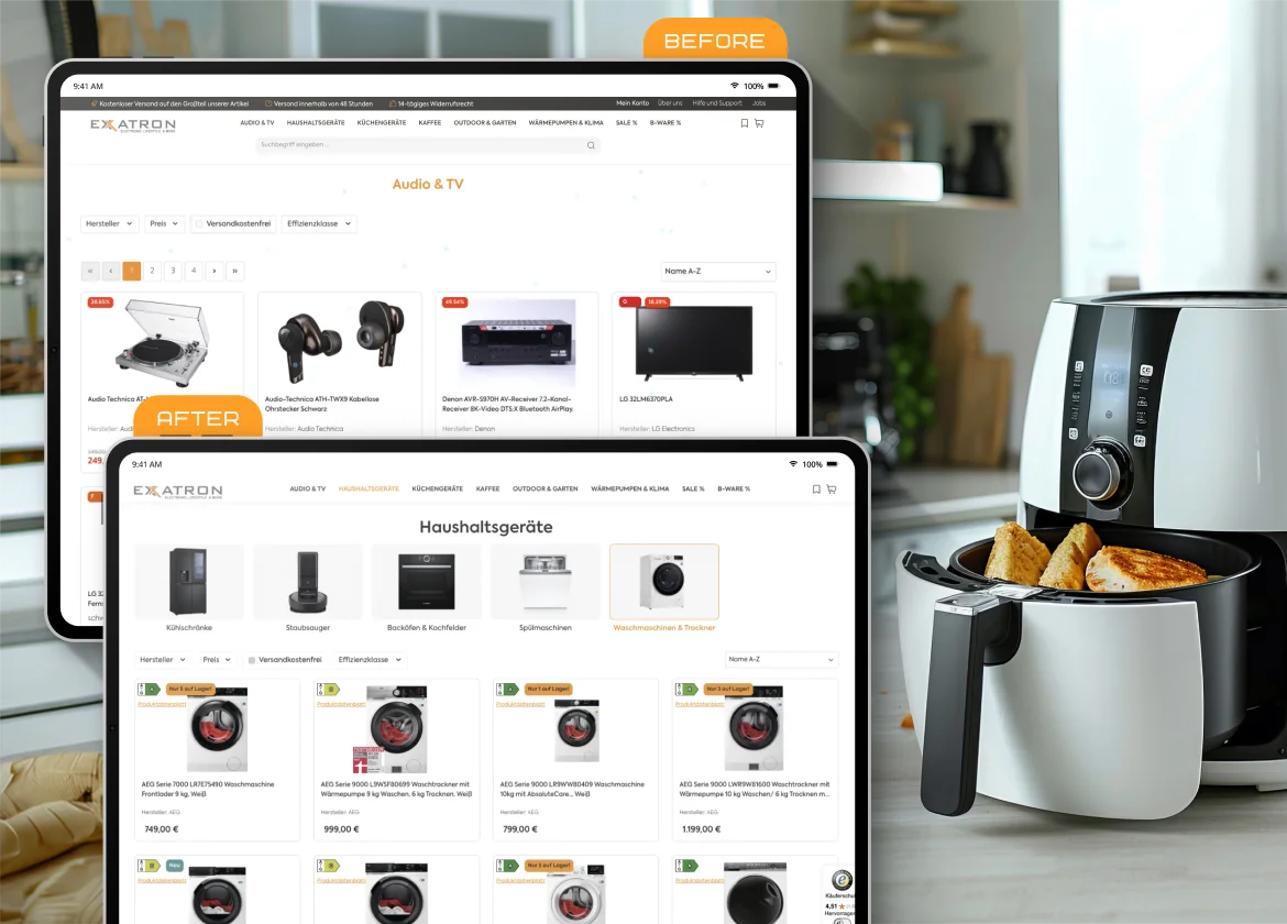 Our development teams work on improving user satisfaction by working on interaction design of product page with clear product data